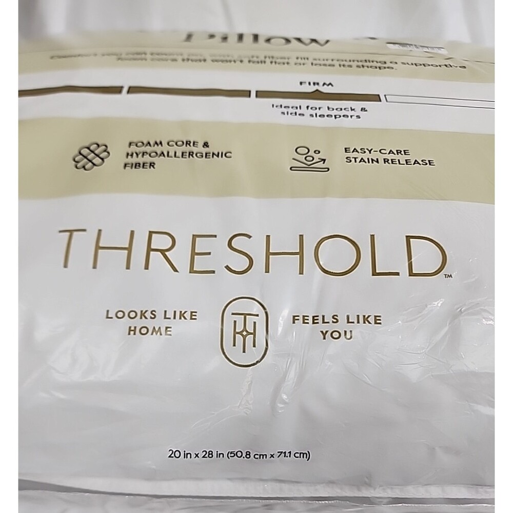 Firm Stay Plush Bed Pillow (20in X 28in) Standard/Queen-Threshold - Picture 4 of 4